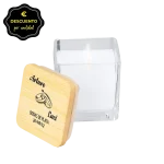 Vela madera y cristal SAFRON personalizada