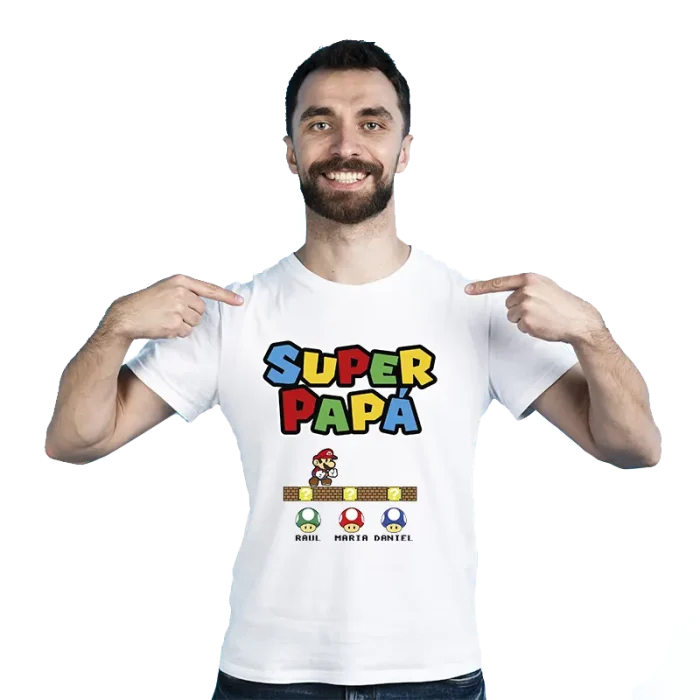 Camiseta personalizada SUPERPAPÁ MARIO BROS